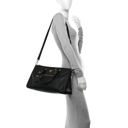 Prada Vitello Daino Shopping Satchel Black 2 of 10