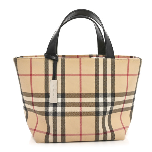 House Check Small Tote Black