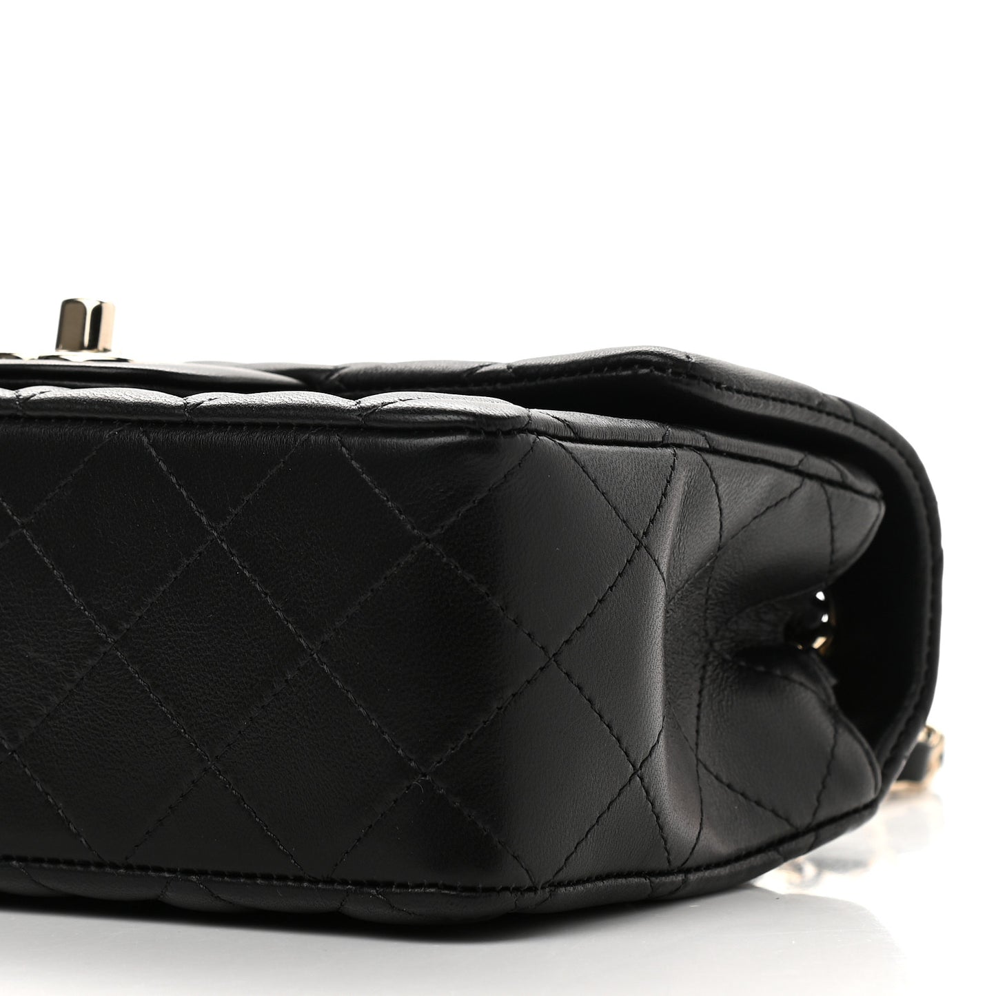 Lambskin Quilted Mini Rectangular Flap Black