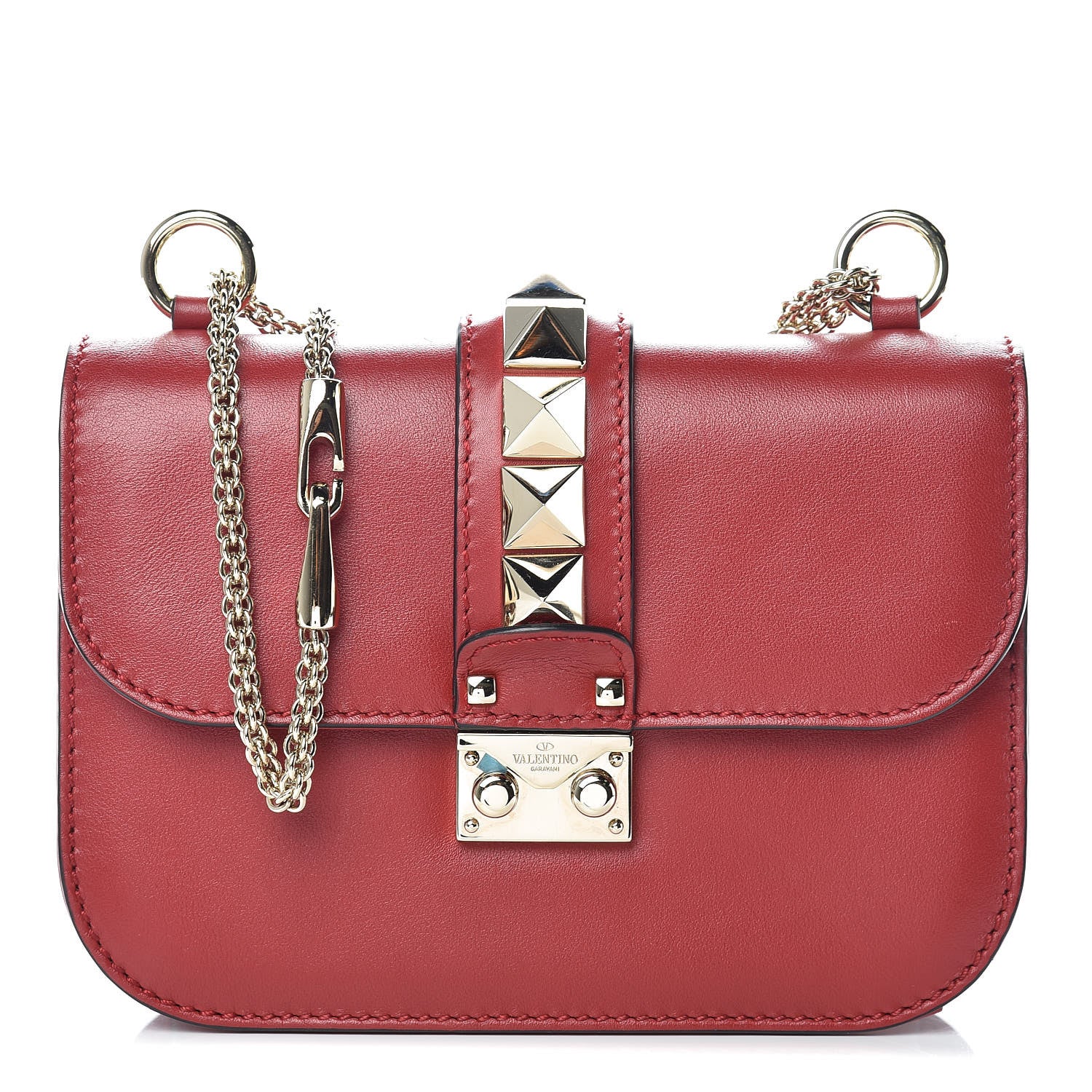 Valentino Garavani Vitello Small Glam Lock Rockstud Flap Rosso Valentino 1 of 8