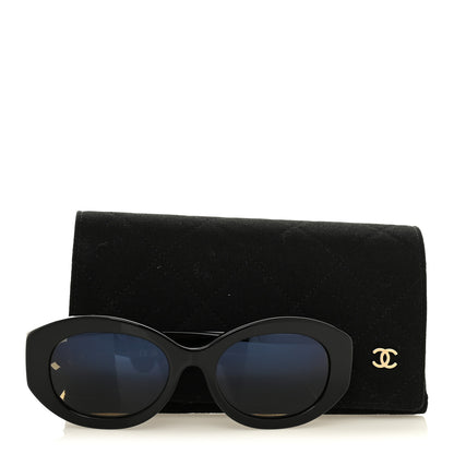 Chanel Acetate Nyon Oval CC Sunglasses 5528-A Black 7 of 7