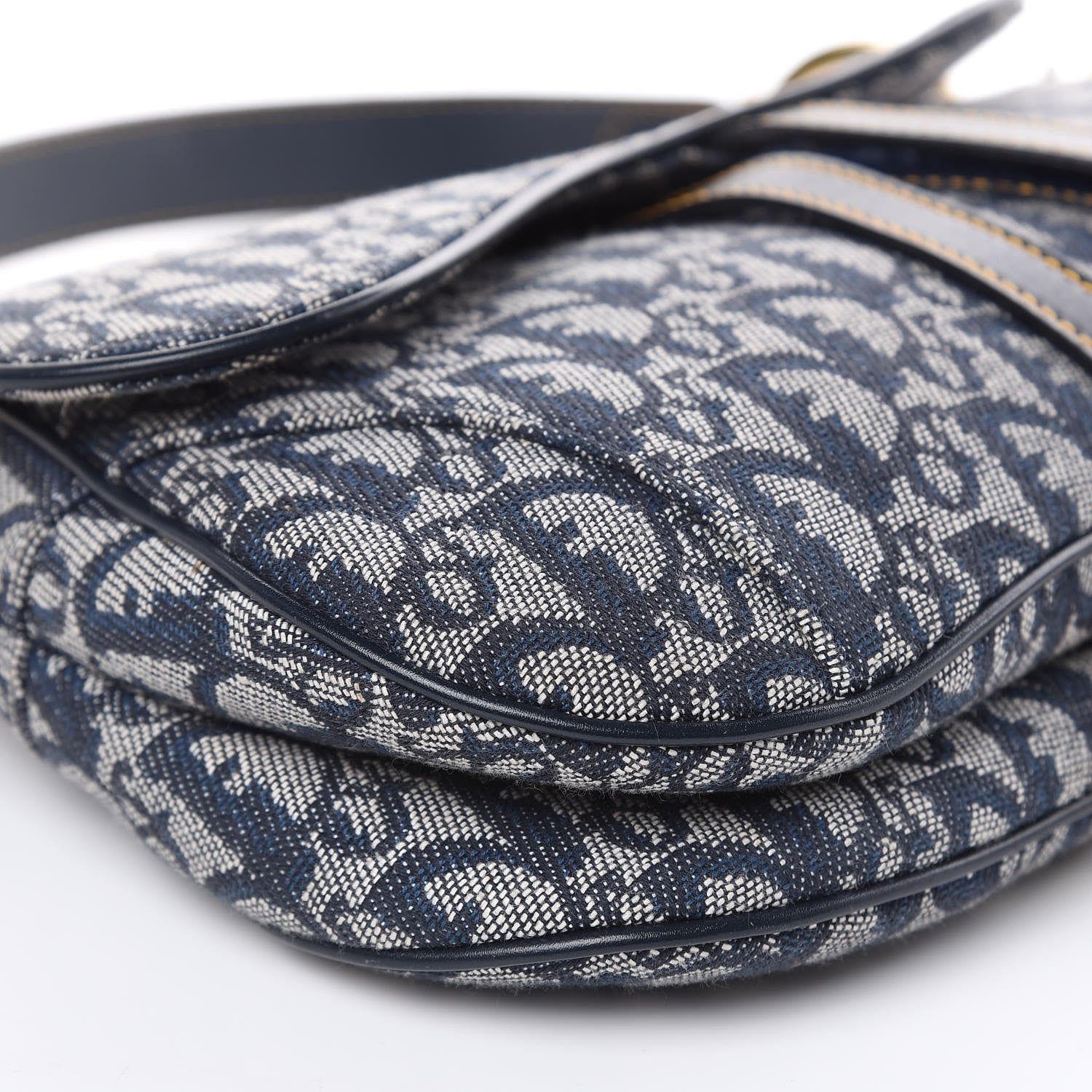 Christian Dior Monogram Double Saddle Bag Navy Blue 8 of 13
