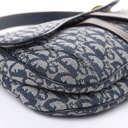 Christian Dior Monogram Double Saddle Bag Navy Blue 8 of 13