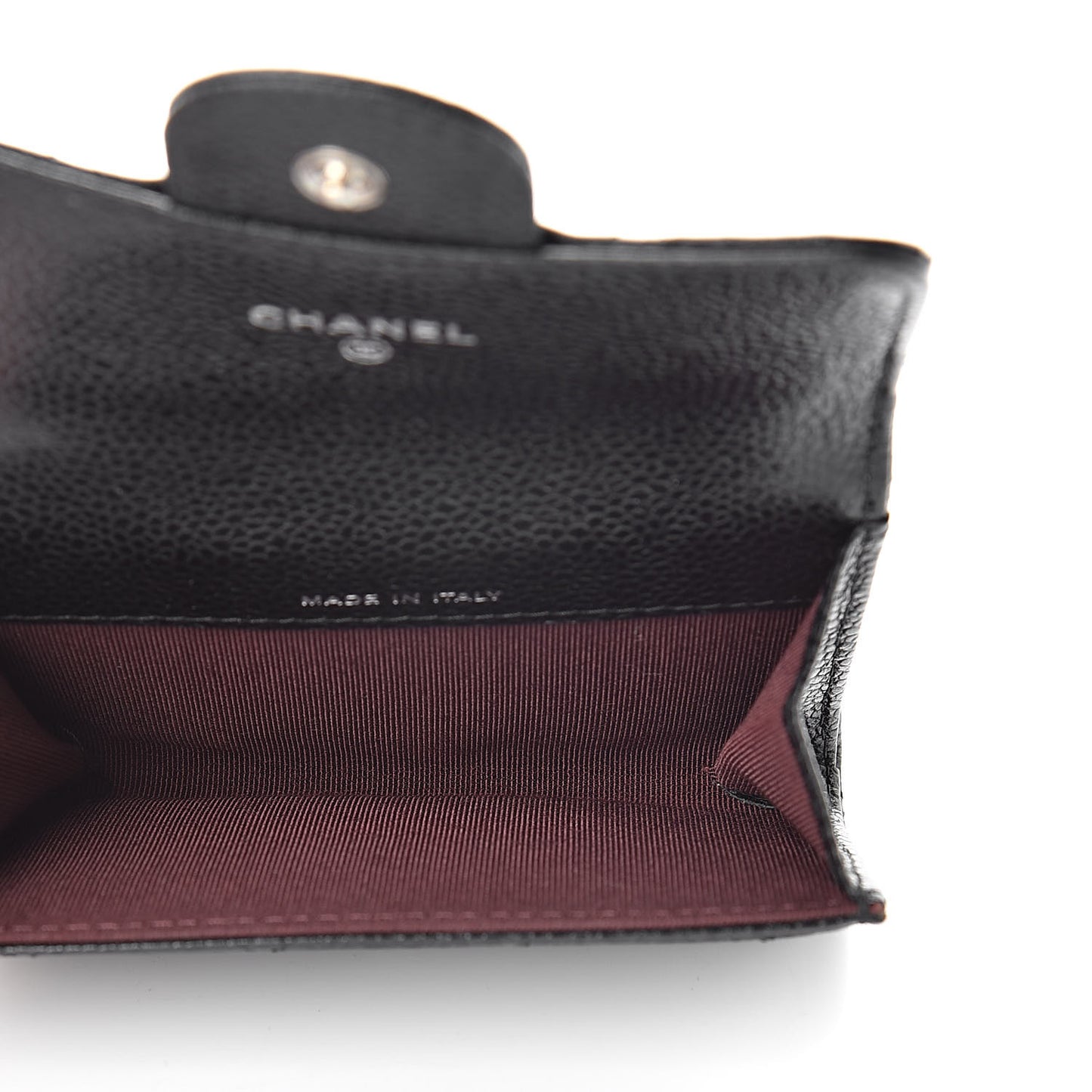 Caviar Quilted Flap Card Holder Black