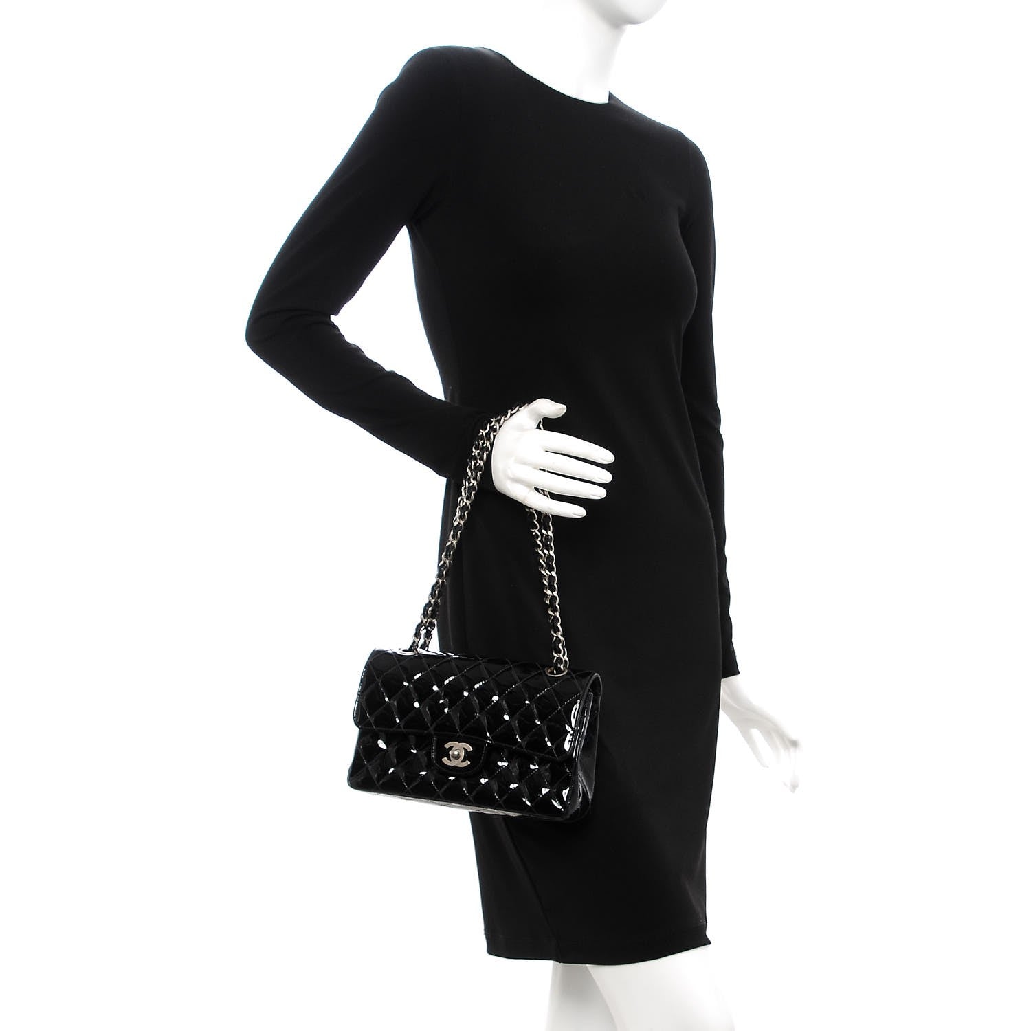 Chanel Patent Quilted Small Double Flap Black 3 of 11