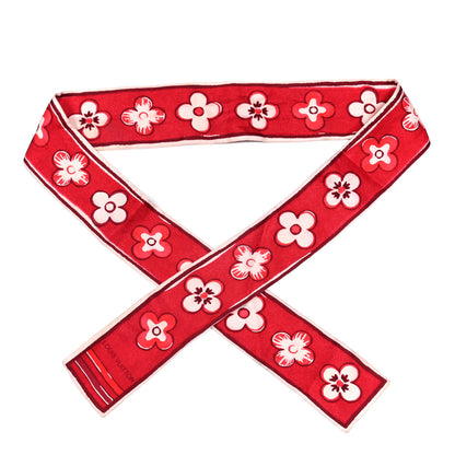 Louis Vuitton Silk Fleur de Porcelaine Bandeau Red 1 of 4