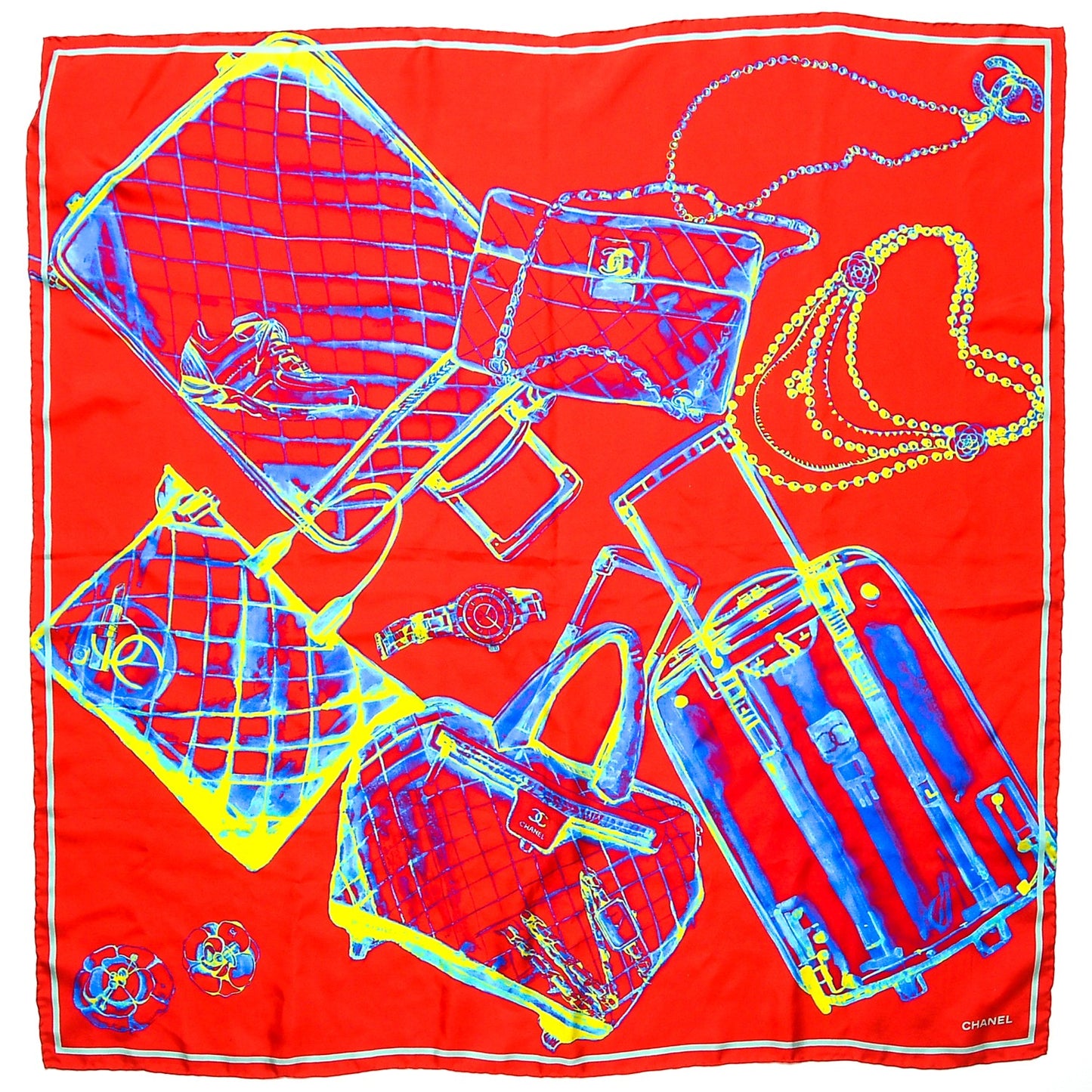 Silk X Ray Scarf Red