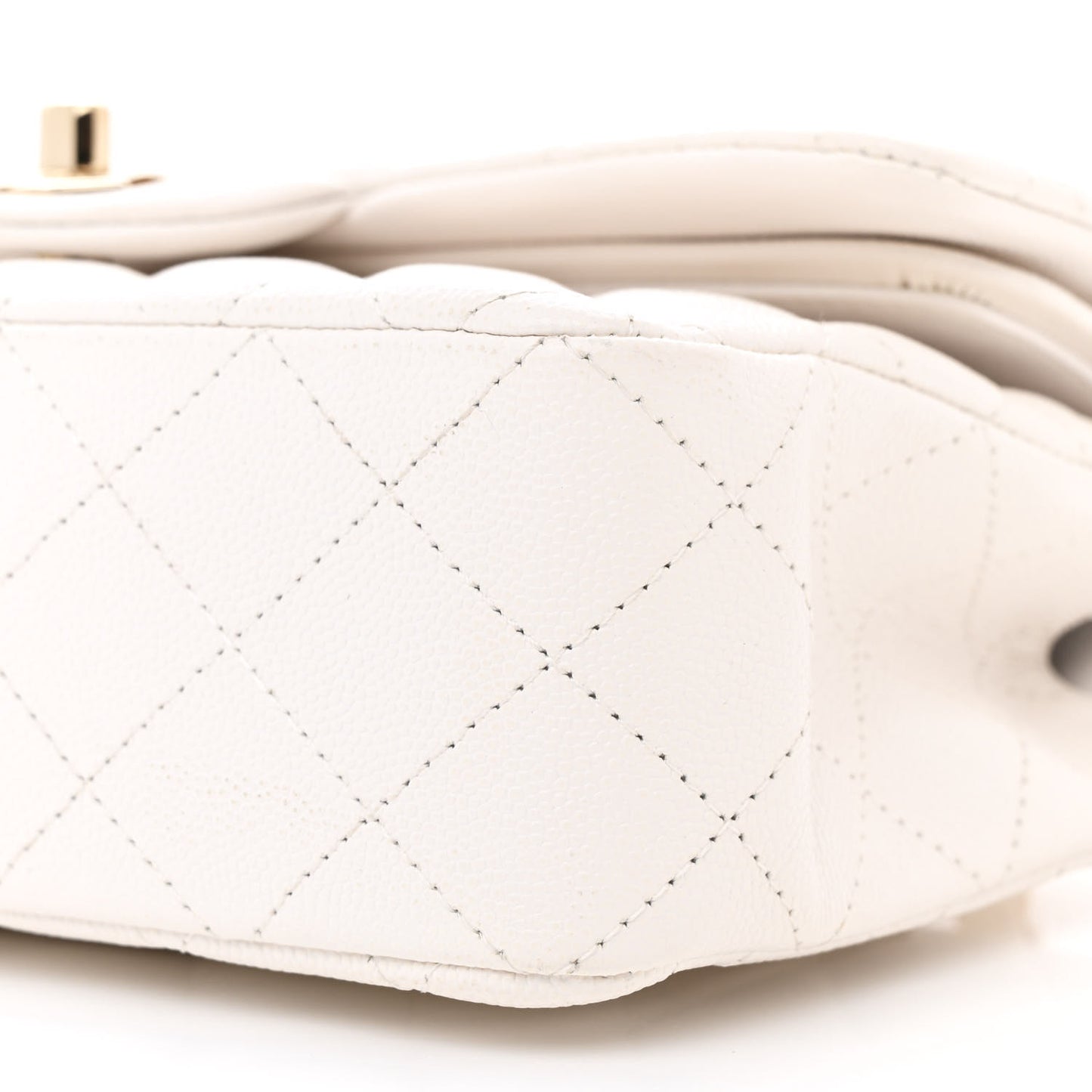 Caviar Quilted Small Double Flap White