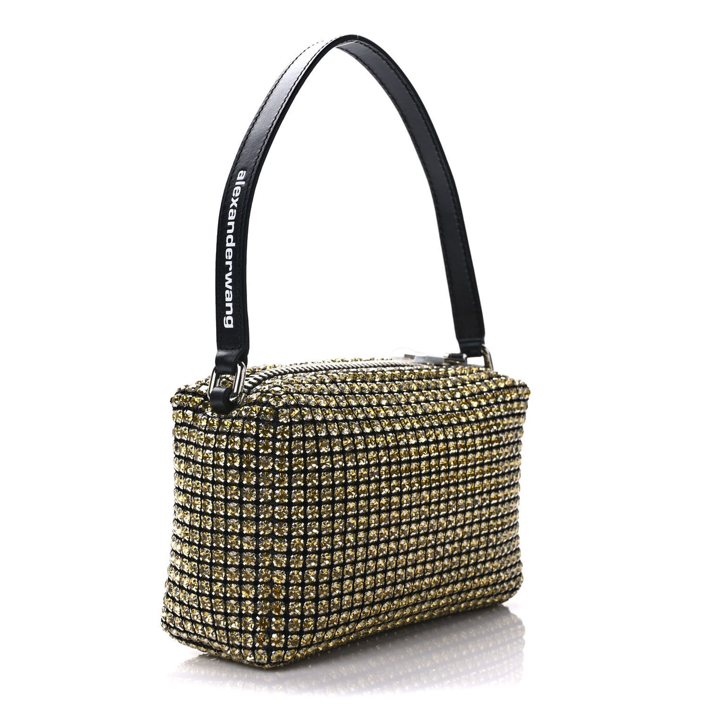 Mesh Crystal Rhinestone Mini Heiress Pouch Porcelain