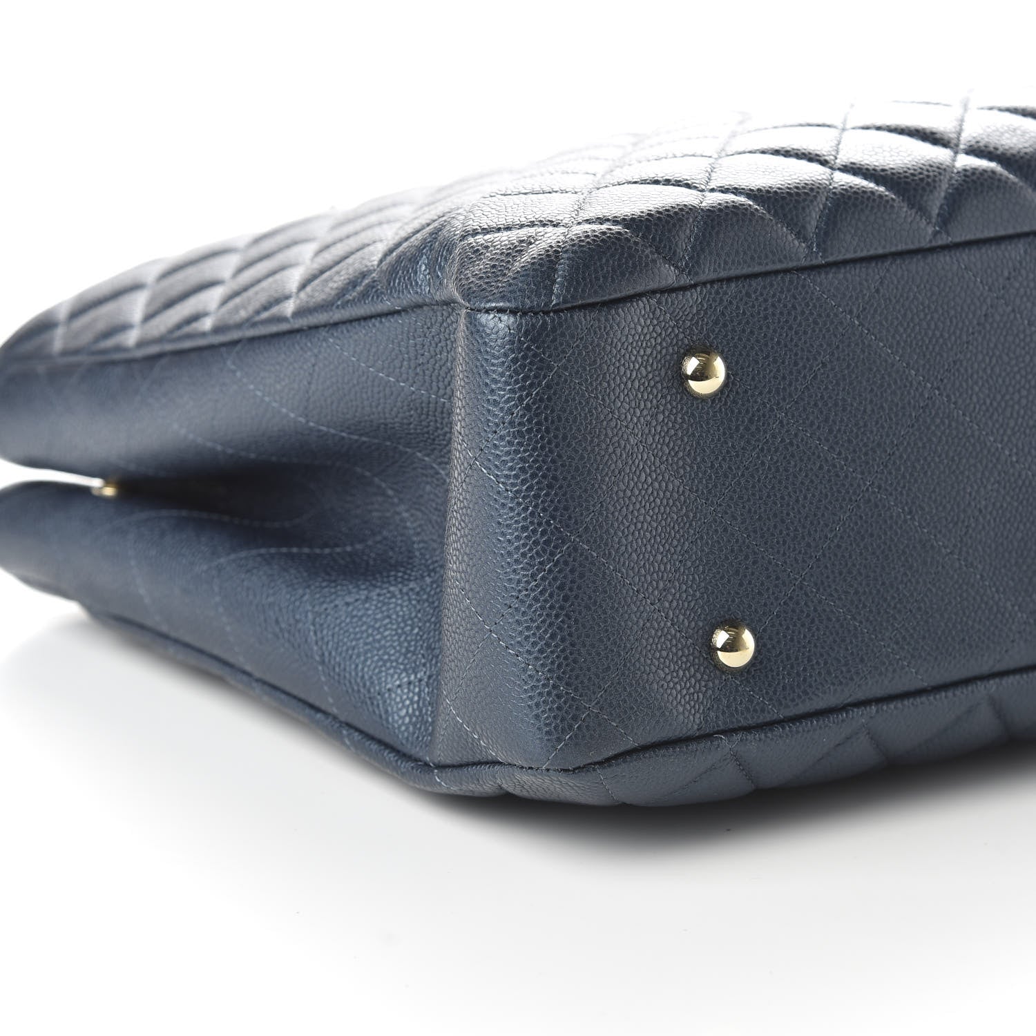 Chanel Metallic Caviar Quilted Large Classic Shopping Tote Dark Blue 6 of 10