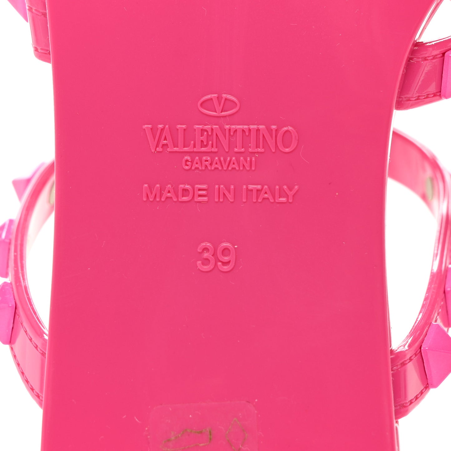 PVC Jelly Rockstud Caged Flat Thong Sandals 39 Pink PP