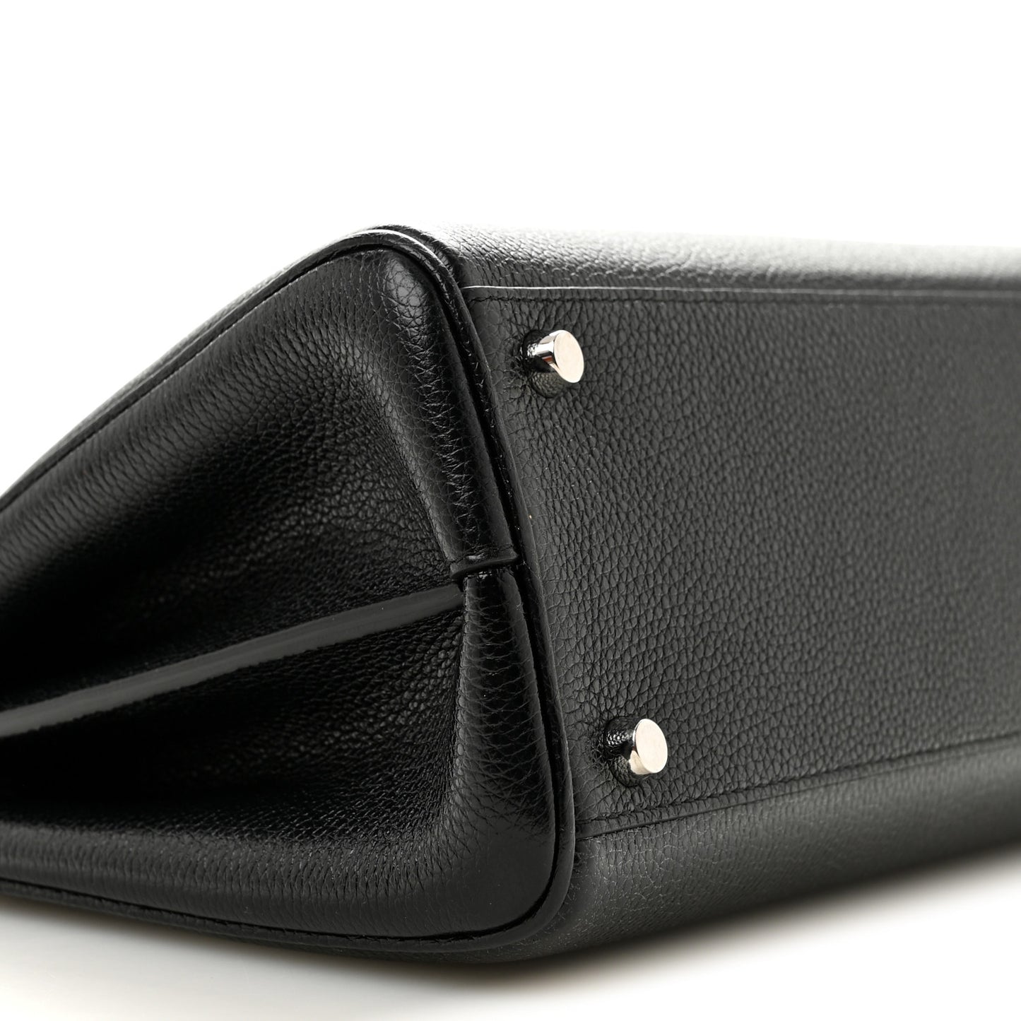 Grainy Calfskin Small Zumi Top Handle Bag Black