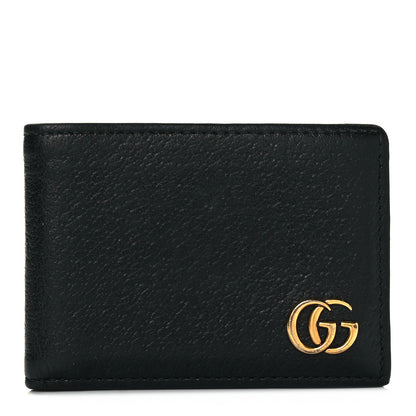 Gucci Calfskin Boar Effect GG Marmont Bi-Fold Wallet Black 1 of 8