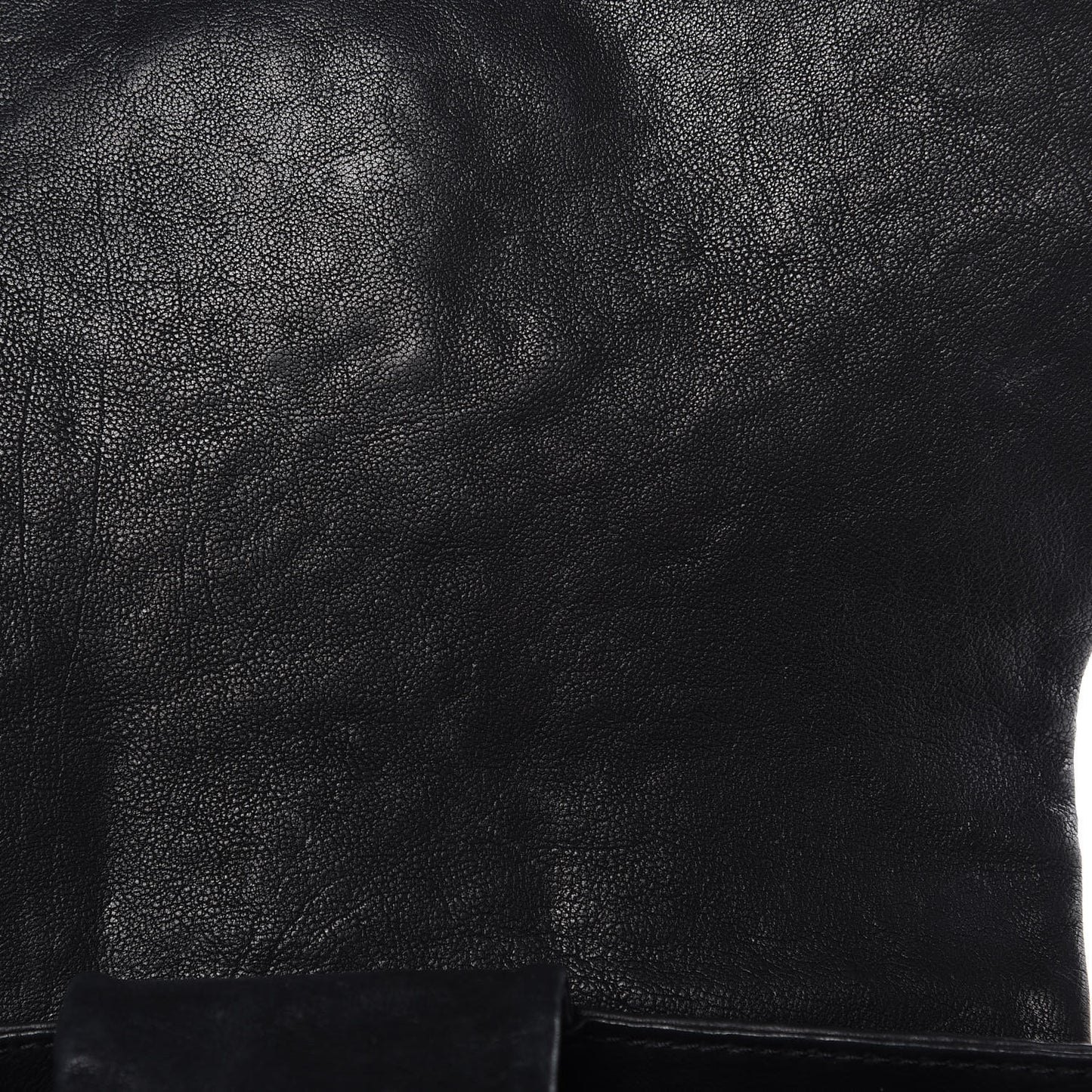 Calfskin Diamond Stitch Accordion Flap Black