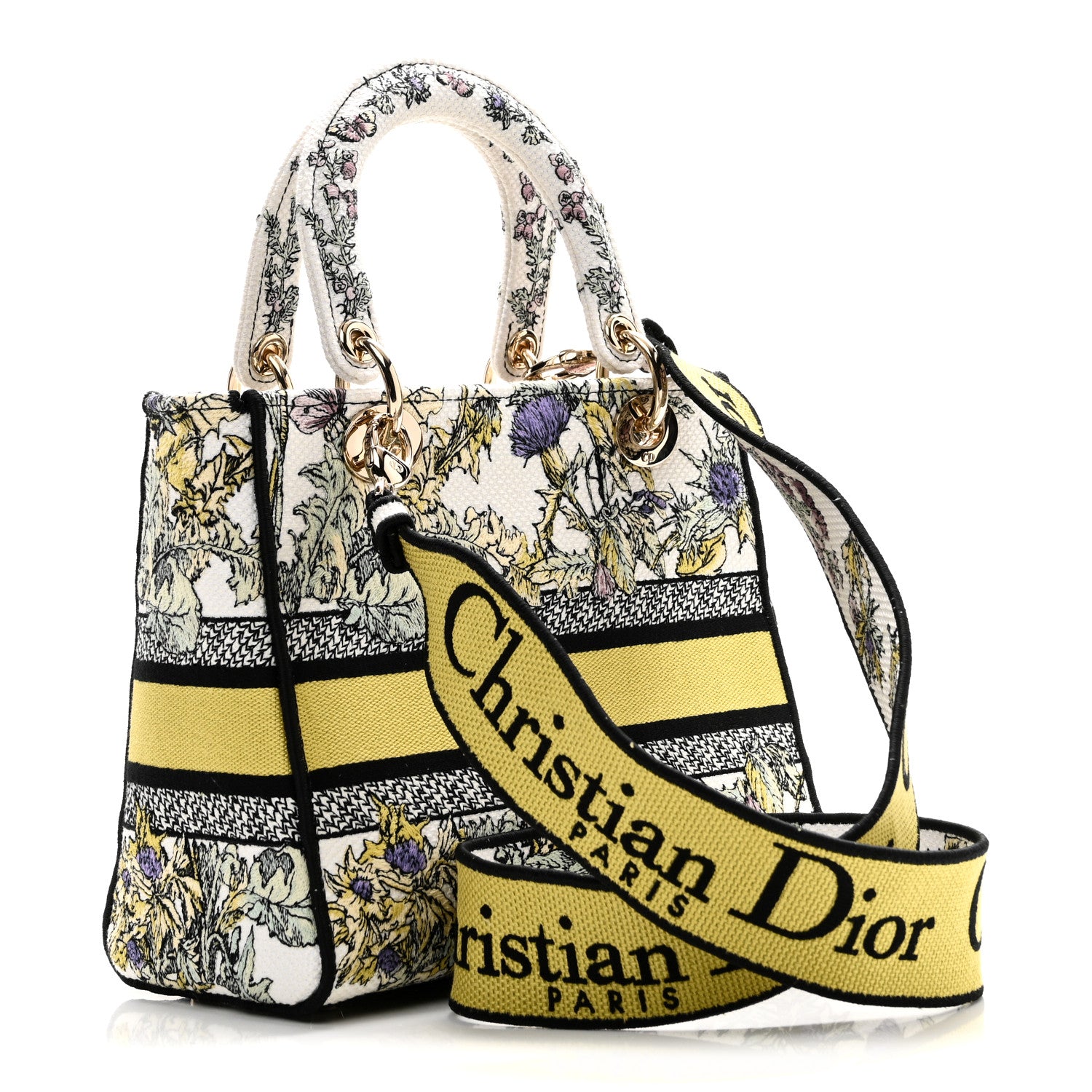 Christian Dior Canvas Embroidered Chardons Toile De Jouy Medium