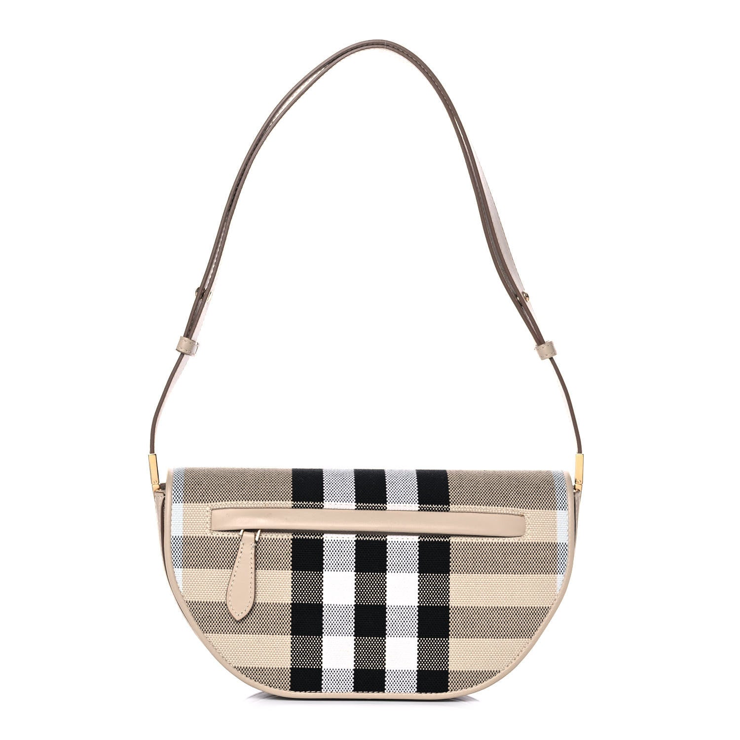 Burberry Canvas Calfskin Check Small Olympia Beige 1 of 13