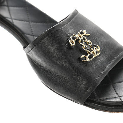 Chanel Lambskin CC Chain Mules 40.5 Black 9 of 9