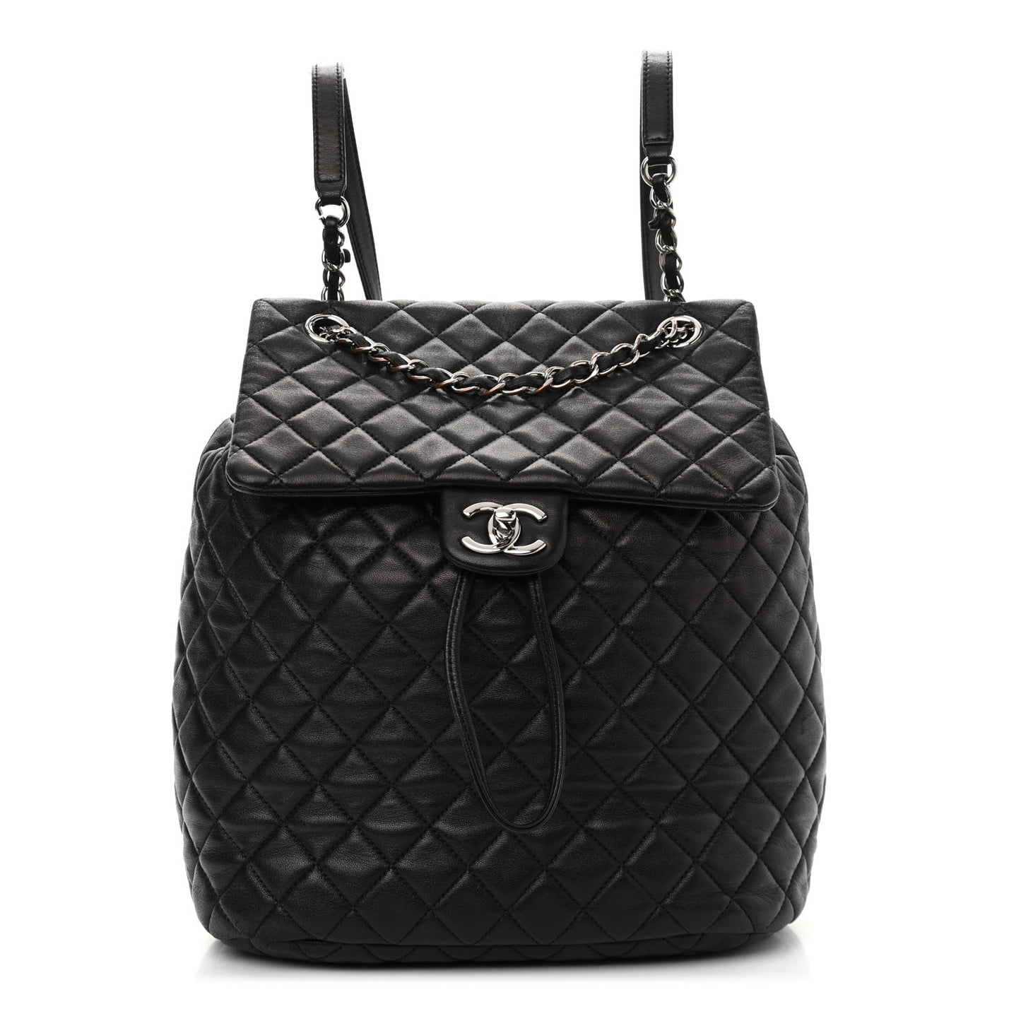 Lambskin Quilted Large Urban Spirit Backpack Black