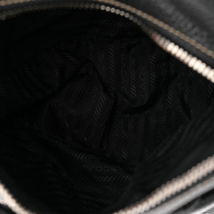 Prada Vitello Front Pockets Shoulder Bag Black 5 of 10