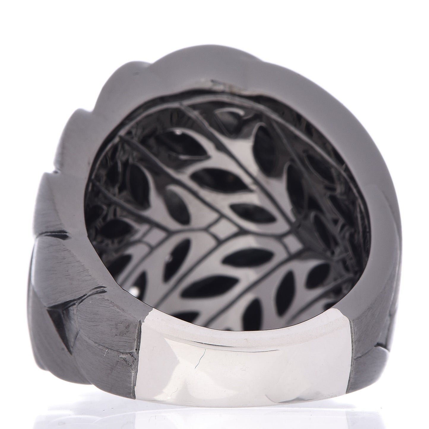Sterling Silver Diamond Wide Modern Chain Ring 57 8
