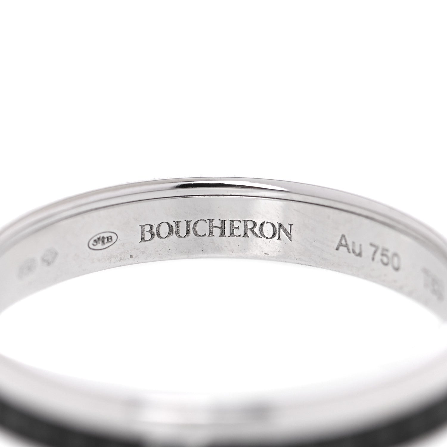 Boucheron 18K White Gold PVD Quatre Black Edition Wedding Band Ring 63 10.25 4 of 7