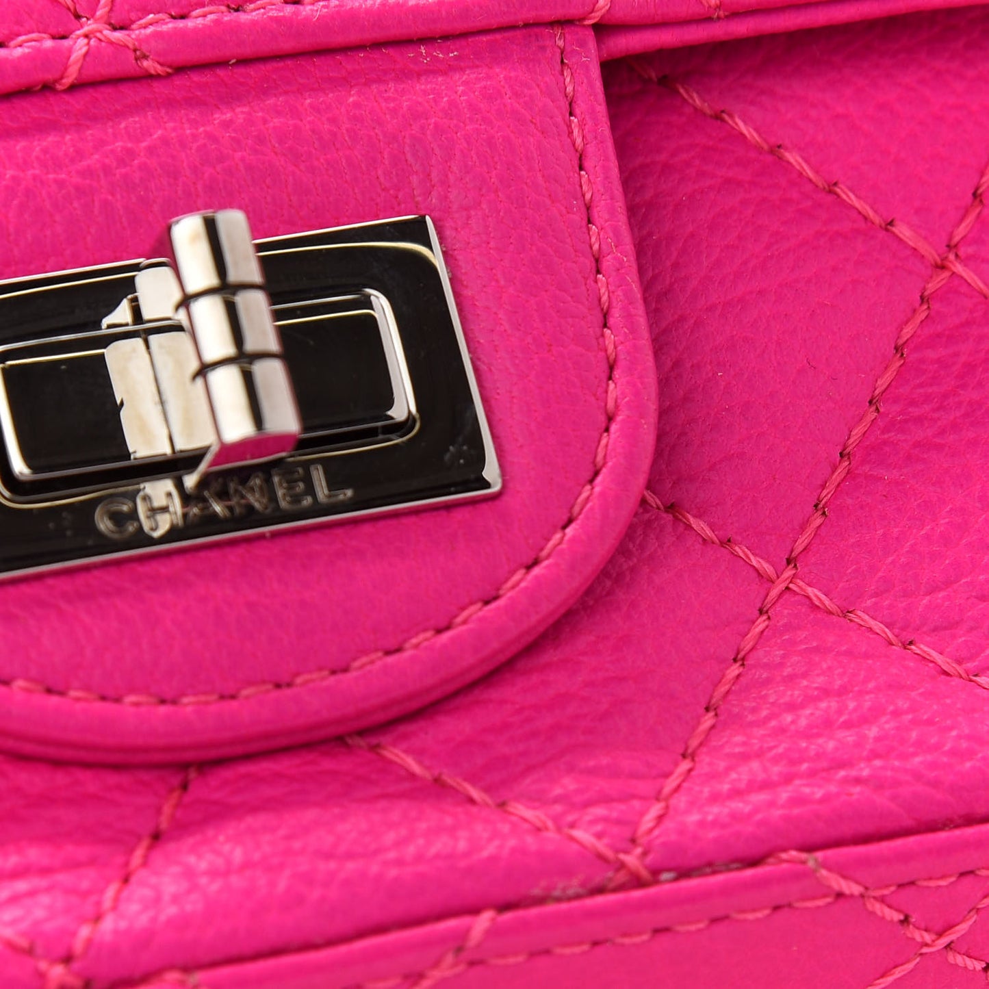 Goatskin Quilted 2.55 Reissue Mini Flap Fluorescent Pink
