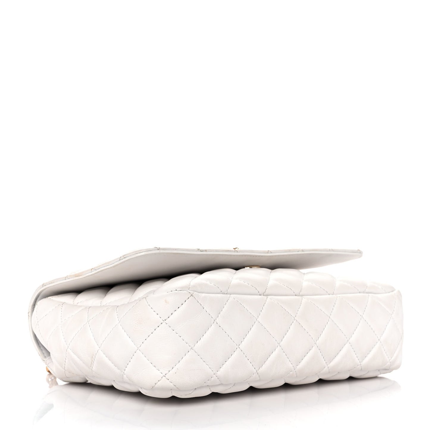 Nappa Quilted Medusa Chain Crossbody White