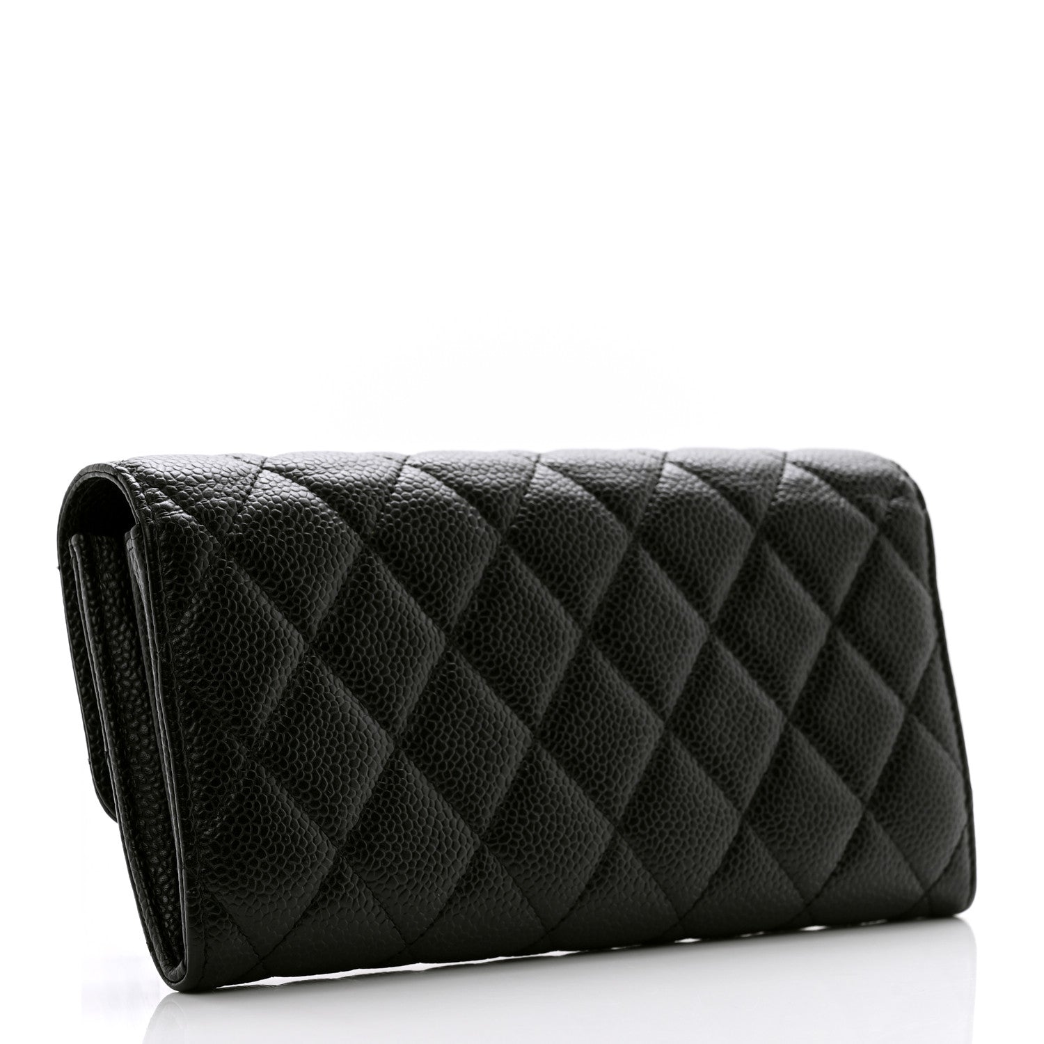 Chanel Caviar Quilted Large Gusset Flap Wallet Black 3 of 11