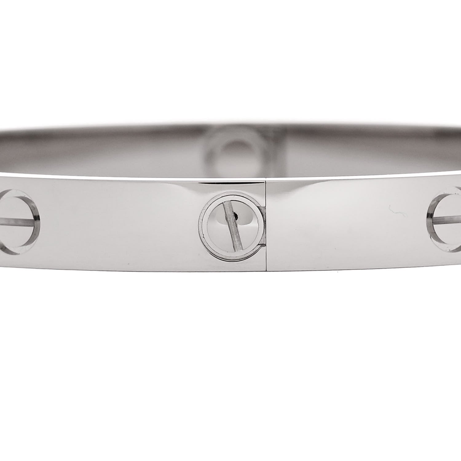 Cartier 18K White Gold LOVE Bracelet 18 5 of 9