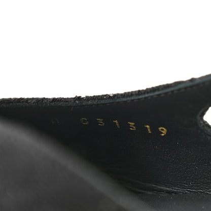 Chanel Wool Grosgrain Cap Toe CC Logo Slingback Flats 39.5 Black 6 of 8