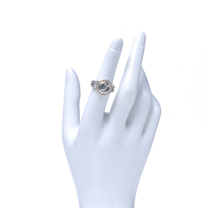 David Yurman Sterling Silver Diamond Prasiolite 8mm Petite Cerise Ring 52 6 2 of 6