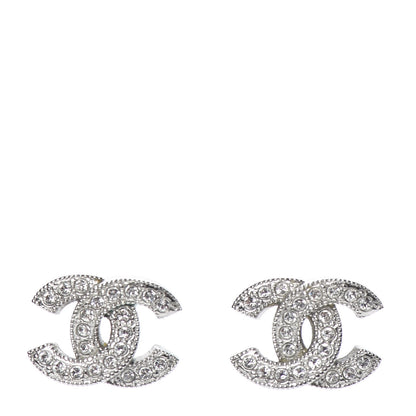 Chanel Crystal CC Earrings Silver 1 of 5
