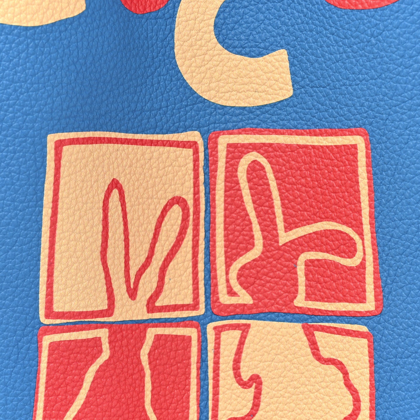 Calfskin Dans Le Vert Large Tote Blue Multicolor