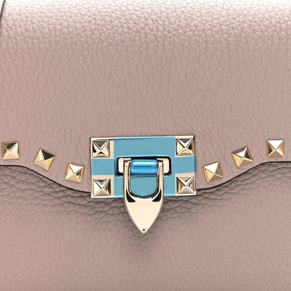 Valentino Garavani Pebbled Calfskin Medium Rockstud Flip Lock Crossbody Bag Poudre 7 of 9