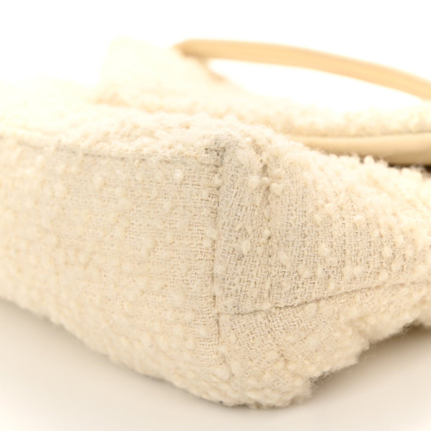 Boucle Tweed Quilted Small Loulou Puffer Monogram Chain Satchel Crema Soft
