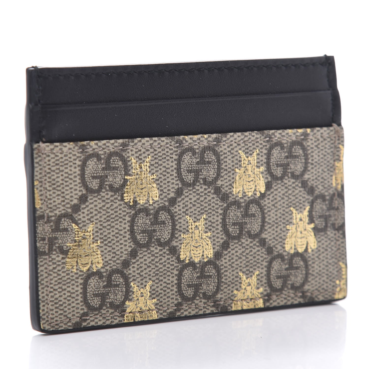 Gucci GG Supreme Monogram Bees Card Holder Black 3 of 8