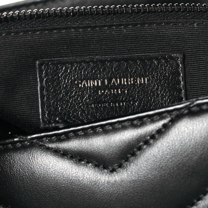 Saint Laurent Calfskin Y Quilted Monogram Large Loulou Chain Satchel Black 6 of 10