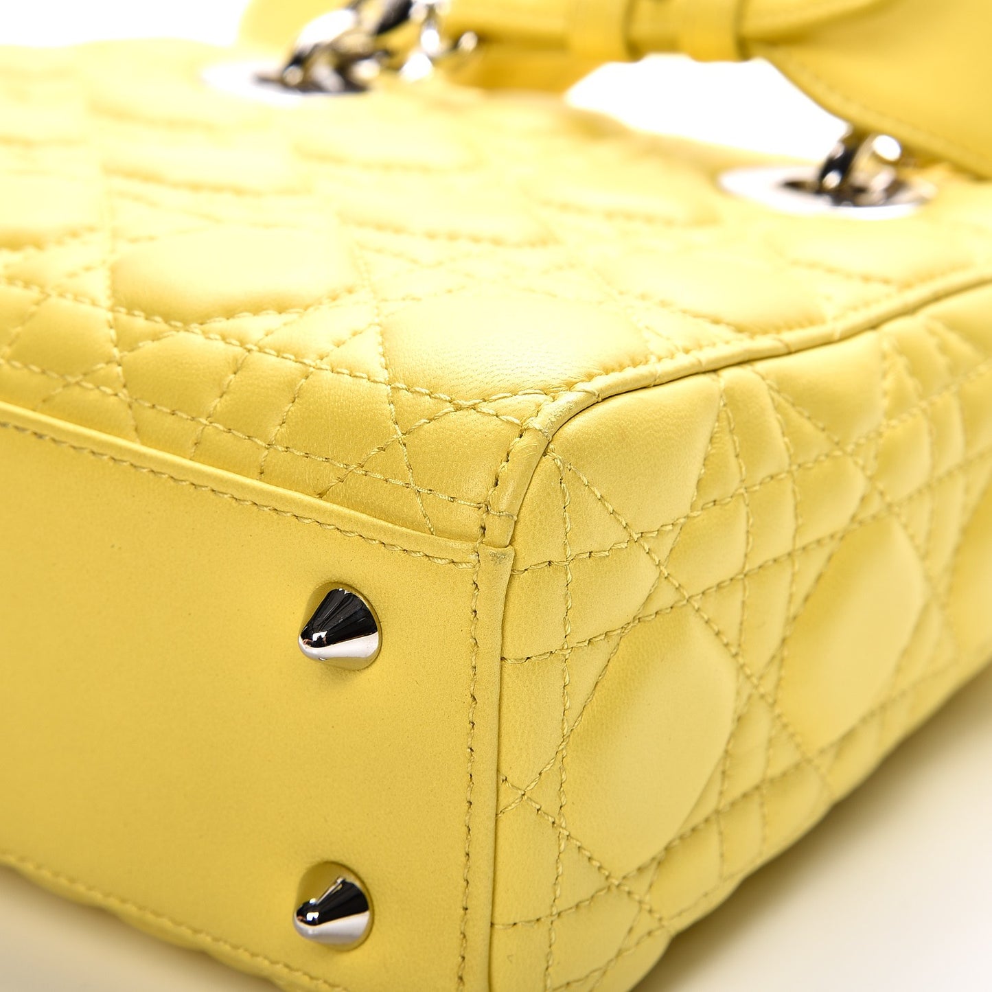 Lambskin Cannage Small My Lady Dior Mimosa Yellow