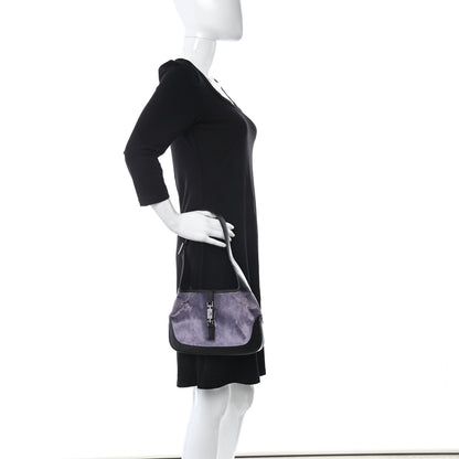 Gucci Velvet Calfskin Jackie O Hobo Purple Black 2 of 17