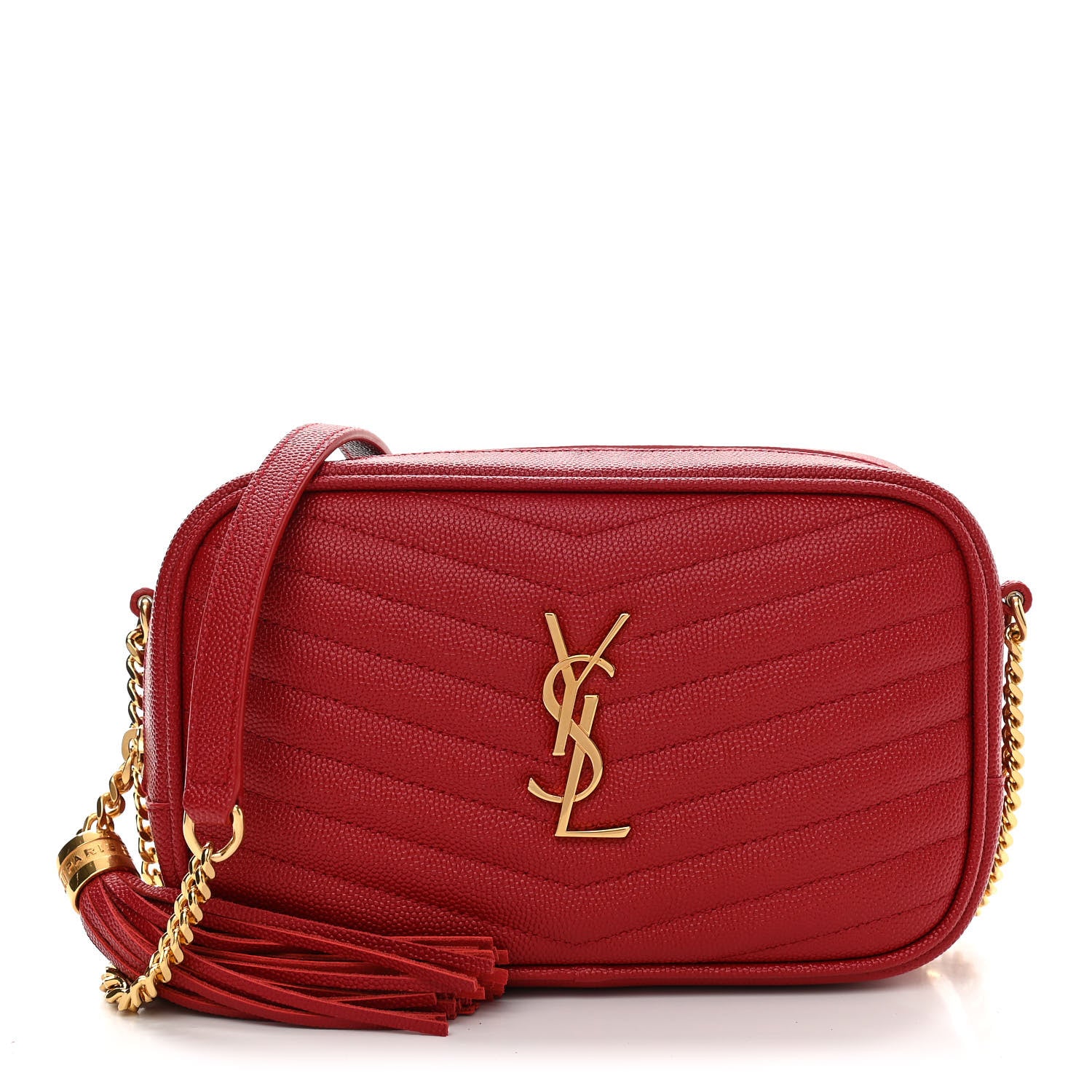 Saint Laurent Grain De Poudre Matelasse Monogram Mini Lou Camera Bag Eros Red 1 of 11