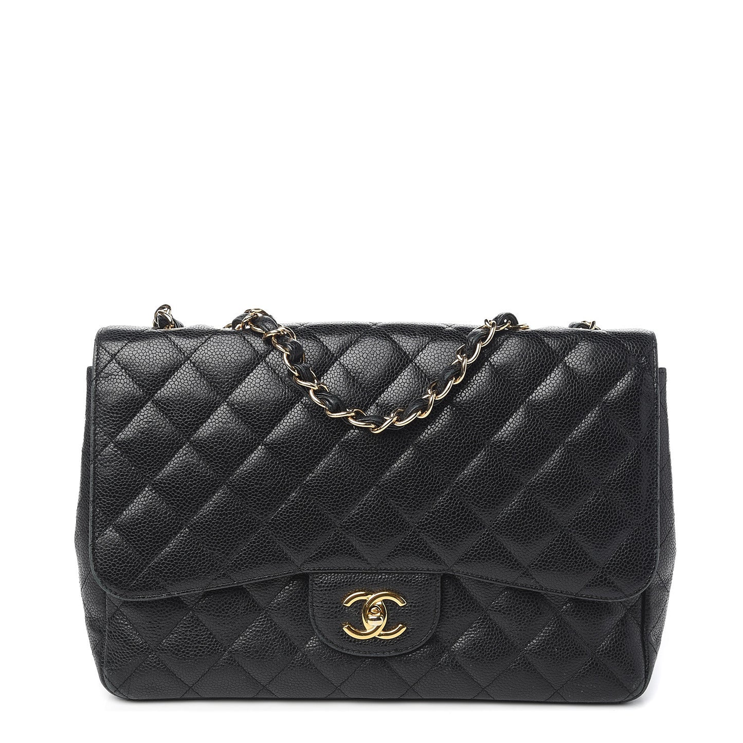 Caviar Quilted Jumbo Single Flap Black