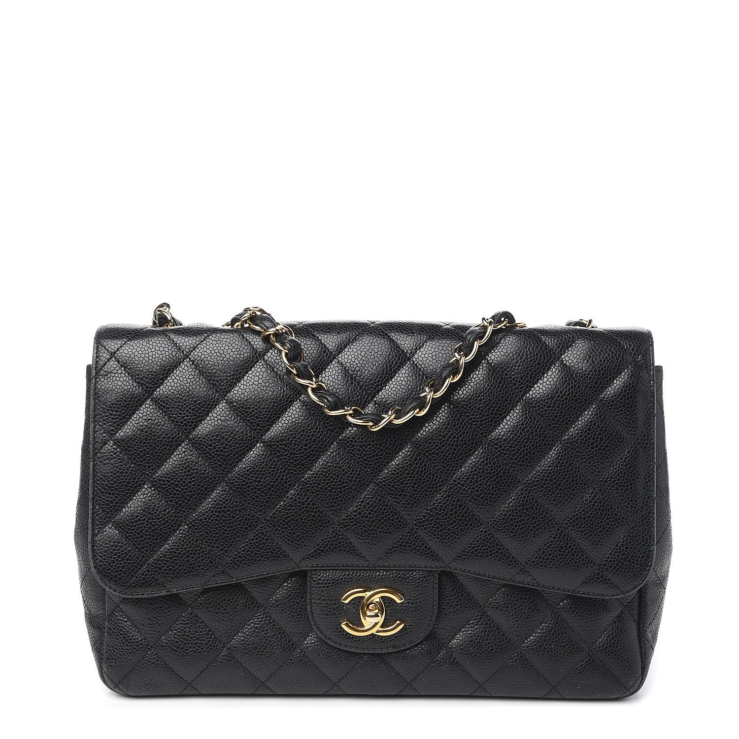Chanel Caviar Quilted Jumbo Single Flap Black 1 of 12