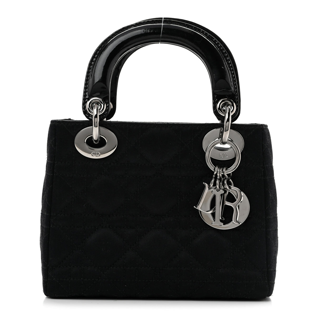 Satin Cannage Mini Lady Dior Black