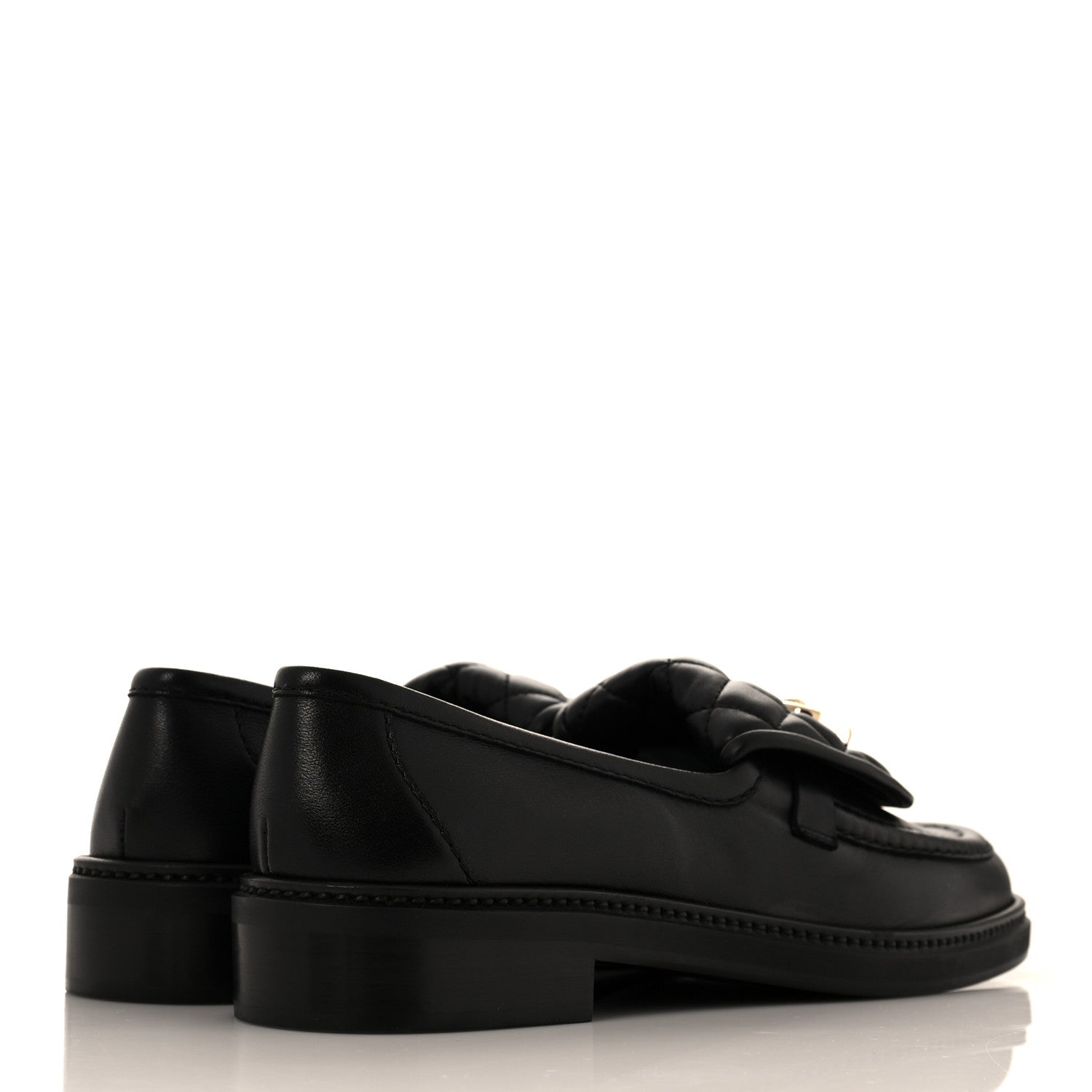 Chanel Lambskin Quilted CC Turnlock Loafers 38 Black 4 of 8