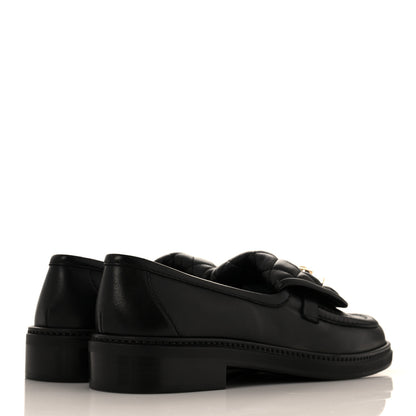 Chanel Lambskin Quilted CC Turnlock Loafers 38 Black 4 of 8