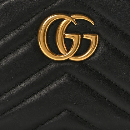 Gucci Calfskin Matelasse GG Marmont Belt Bag 85 34 Black 9 of 12