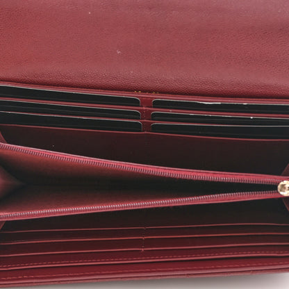Chanel Caviar Quilted Studded CC Large Gusset Flap Wallet Burgundy 5 of 12