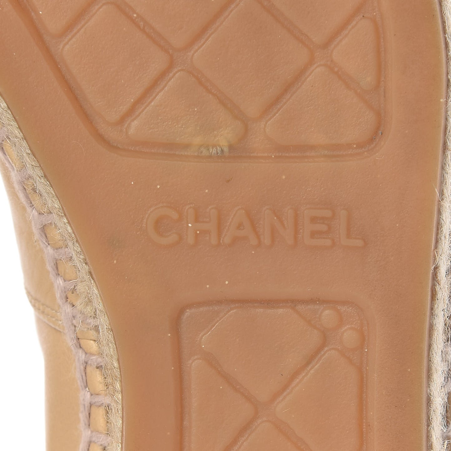 Lambskin CC Espadrilles 36 Beige Black