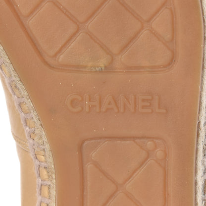 Chanel Lambskin CC Espadrilles 36 Beige Black 8 of 18
