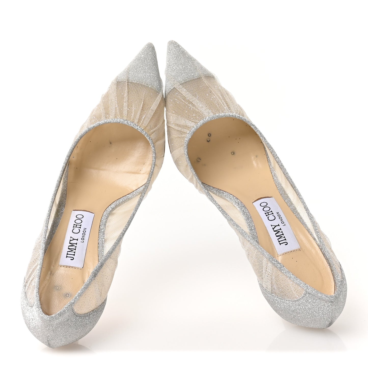 Fine Glitter Tulle Love 85 Pumps 37.5 Ivory Silver